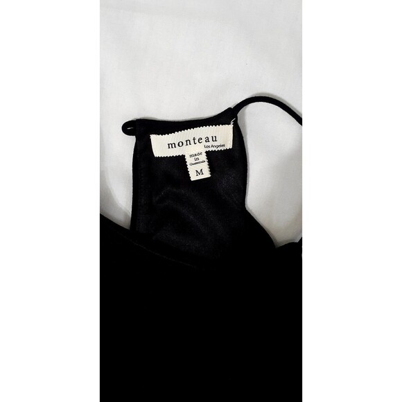 Monteau Los Angeles Dress Size M Black Short Sleeve # 88 - Picture 2 of 4